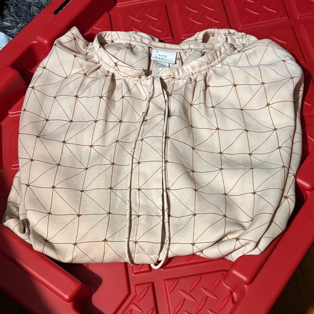 A New Day Cream Geometric Blouse